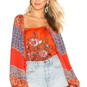 Free People Positano Printed Blouse